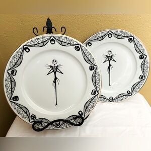 2pc Disney Nightmare Before Christmas Halloween Dinner Plates 10.5” NWT